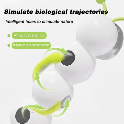 Caterpillar Interactive Cat Toy Motion‑Activated Rechargeable Wack‑A‑Worm Teasing Post AEX Av8Store