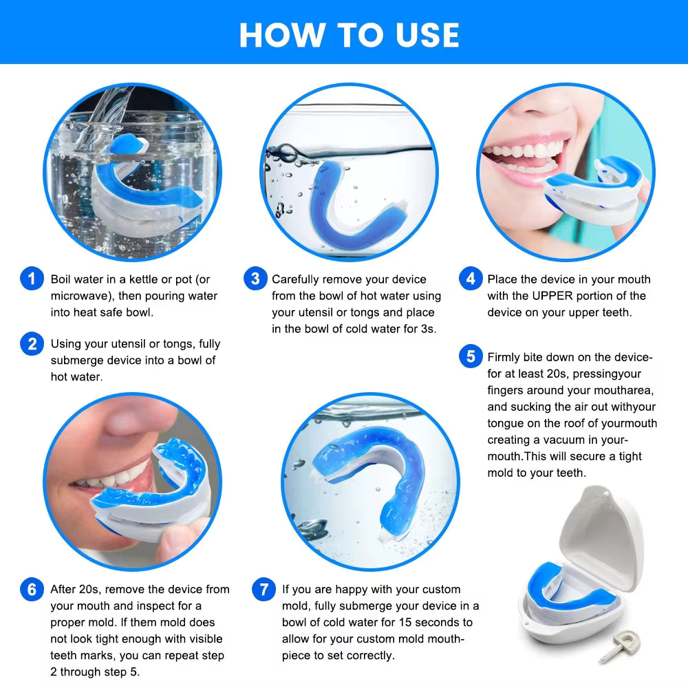 2-in-1 Anti-Snoring Mouthpiece & Bruxism Teeth Guard | Boil & Bite Custom Fit | 2 Pack