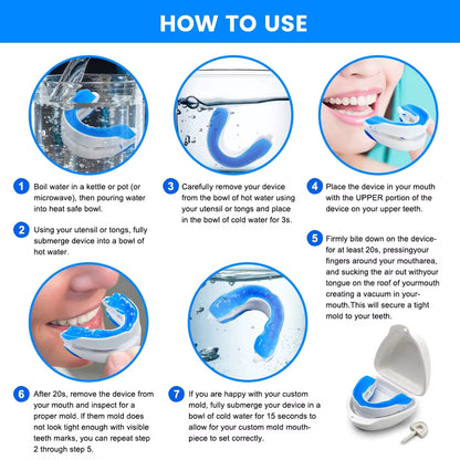 2-in-1 Anti-Snoring Mouthpiece & Bruxism Teeth Guard | Boil & Bite Custom Fit | 2 Pack
