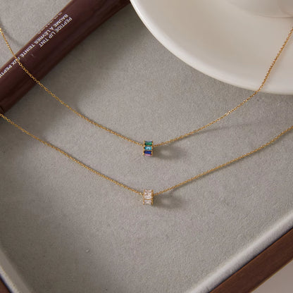 Women's Zircon Bead Pendant Necklace | 18K Gold Plated | Clear & Multicolour | Gift for Her AEX Av8Store
