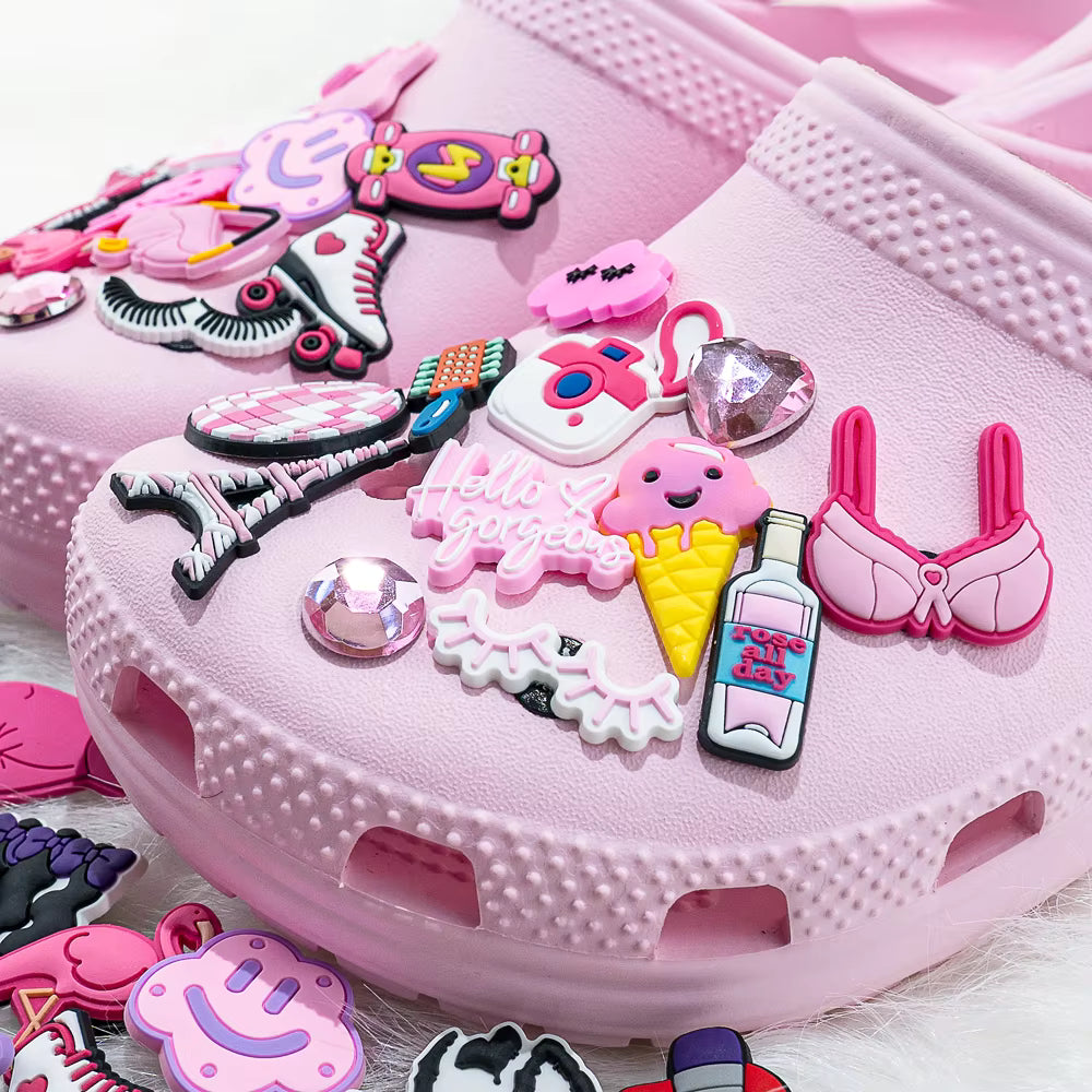 Shoe Charms for Crocs - 100pc Pink Set for Girls AU