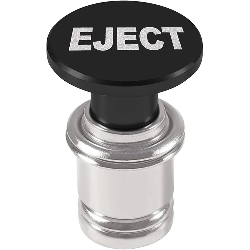 Black Eject push button 12V cigarette lighter replacement, anodised aluminium