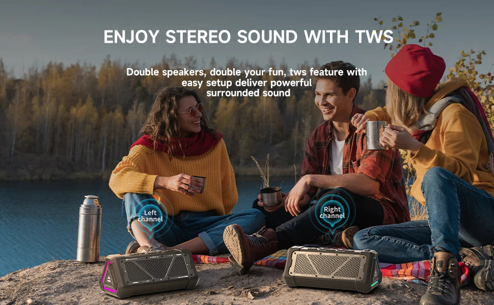 MLOVE P3 Outdoor Bluetooth Speaker | 40W, IP67, Bluetooth 5.3, RGB