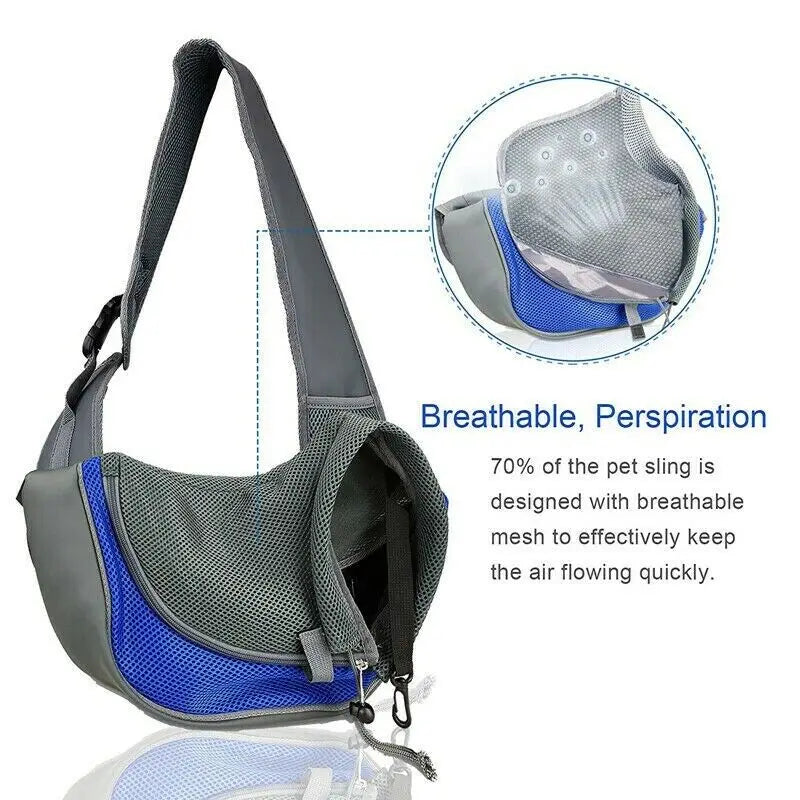 Pet Puppy Sling Carrier Bag – Mesh Oxford Shoulder Pouch for Small Dogs | Outdoor Travel AEX Av8Store