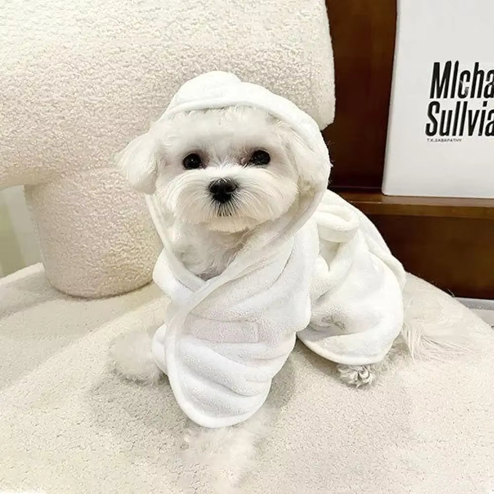 Super Absorbent Hooded Pet Bathrobe & Quick-Dry Towel | Dogs & Cats AEX Av8Store