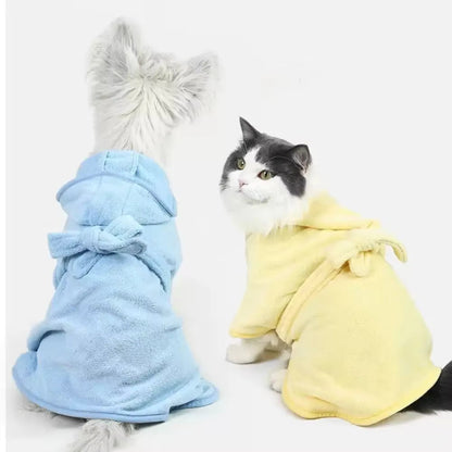Super Absorbent Hooded Pet Bathrobe & Quick-Dry Towel | Dogs & Cats AEX Av8Store