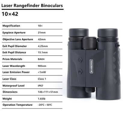BOSHIWEI 10x42 Laser Rangefinder Binoculars | ED Lens, IPX7, 2400m Range | Av8Store Australia AEX Av8Store