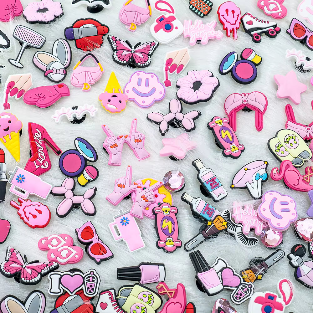 Shoe Charms for Crocs - 100pc Pink Set for Girls AU