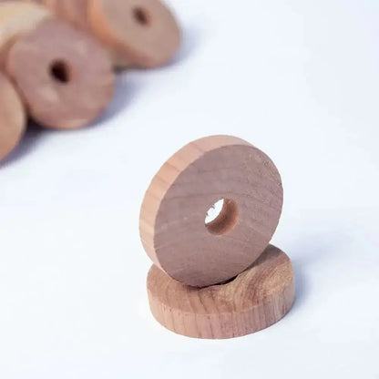 10× Natural Cedar Wood Blocks | Fresh Scent Wardrobe Drawer Moth Deterrent AEX