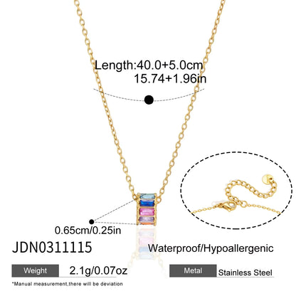 Women's Zircon Bead Pendant Necklace | 18K Gold Plated | Clear & Multicolour | Gift for Her AEX Av8Store