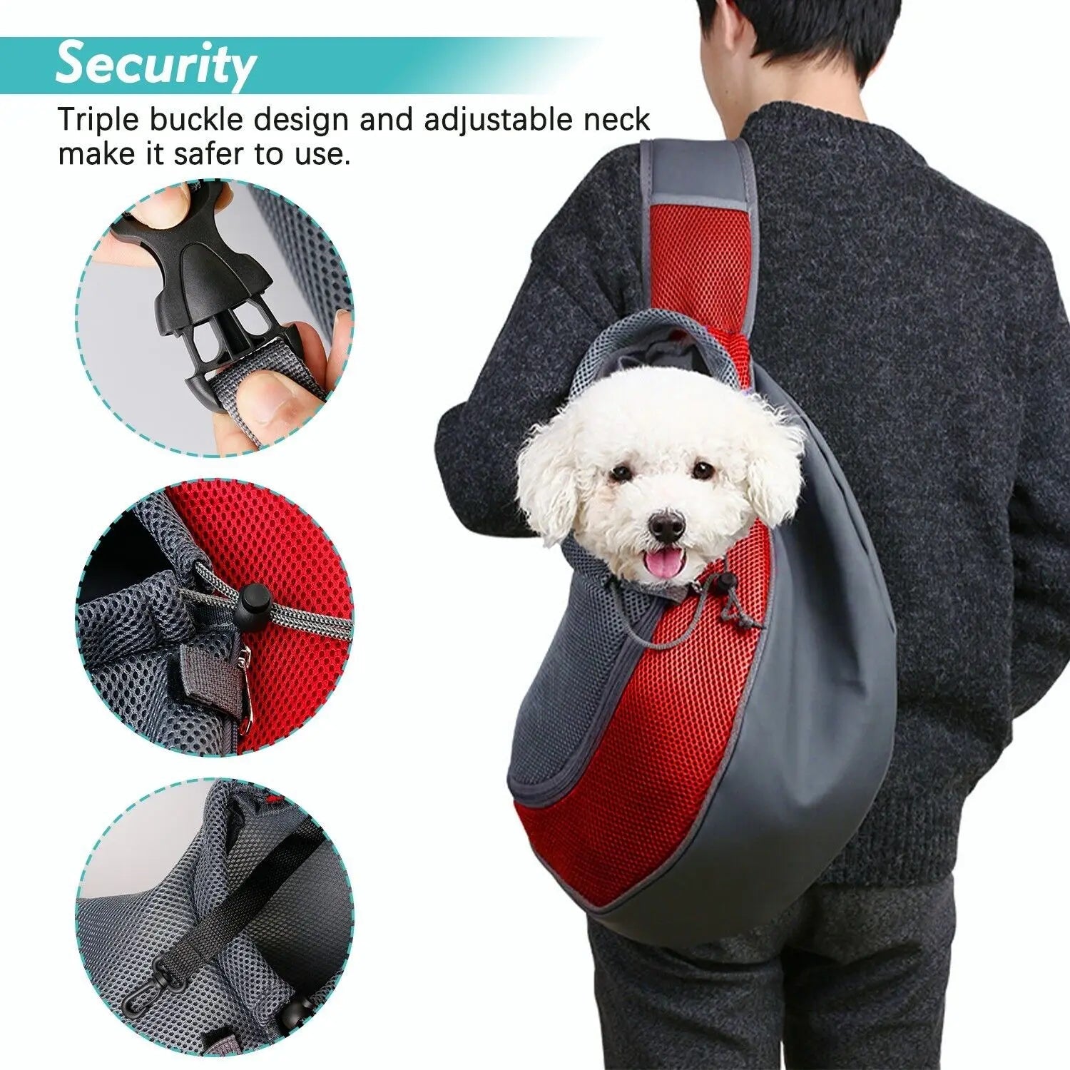 Pet Puppy Sling Carrier Bag – Mesh Oxford Shoulder Pouch for Small Dogs | Outdoor Travel AEX Av8Store