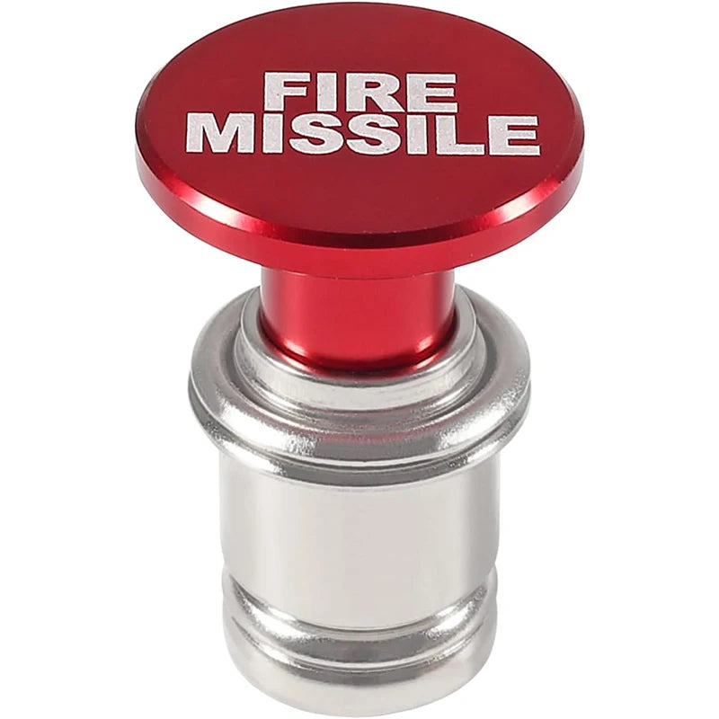 Red Fire Missile push button 12V cigarette lighter replacement, anodised aluminium