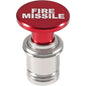 Red Fire Missile push button 12V cigarette lighter replacement, anodised aluminium