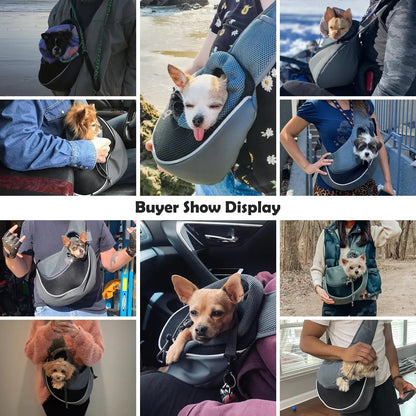 Pet Puppy Sling Carrier Bag – Mesh Oxford Shoulder Pouch for Small Dogs | Outdoor Travel AEX Av8Store