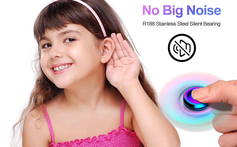 Rainbow UFO Fidget Spinner Metal Handheld Finger Toy Smooth Spin Gift AEX Av8Store