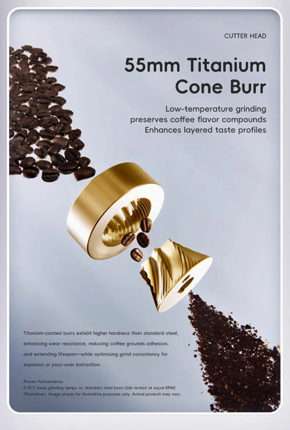 STARSEEKER E55Pro Coffee Grinder | 55mm Titanium Burr | Stepless Espresso Grinder