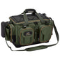 Green and black fishing bag with 'Bassdash' branding on a white background