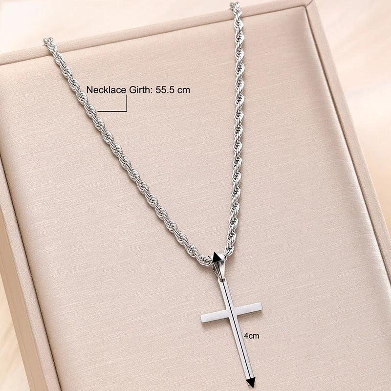 Minimalist Stainless Steel Cross Pendant Necklace – Gold | Men & Women