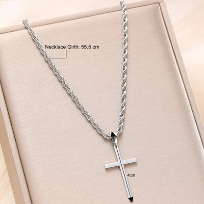 Minimalist Stainless Steel Cross Pendant Necklace – Gold | Men & Women