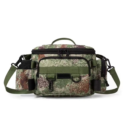 Waterproof Fishing Tackle Bag in Green CP, Waist, Shoulder & Crossbody