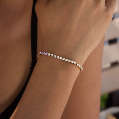 Women's Multicolour Zircon Tennis Bracelet | 18K Gold Plated | Gift for Her AEX Av8Store