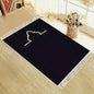 VIKAMA Black Gold Minimalist Arch Muslim Prayer Mat Portable Lightweight Carpet Rug AEX