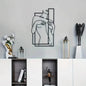 Large Feminine Metal Line Art Mural | Minimalist Black Wall Sculpture Bathroom AEX