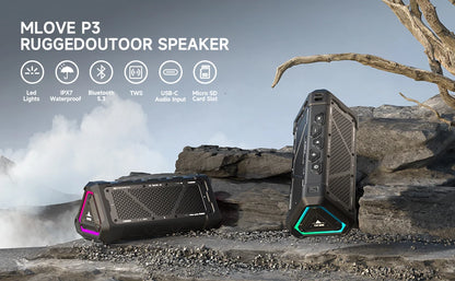 MLOVE P3 Outdoor Bluetooth Speaker | 40W, IP67, Bluetooth 5.3, RGB