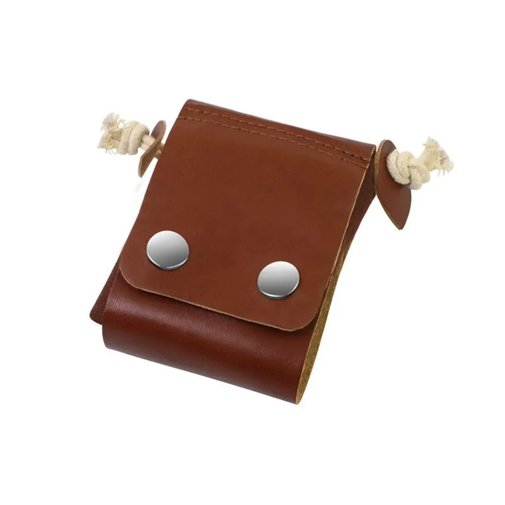 Brown leather foraging pouch