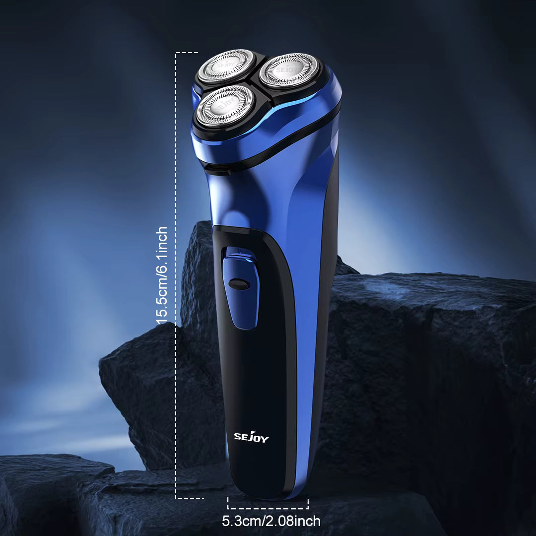 Men's Cordless Rotary Electric Shaver | Triple Blade, Wet/Dry, USB-C Fast Charge