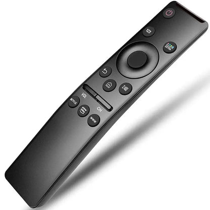 Black remote control on a white background