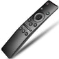 Black remote control on a white background