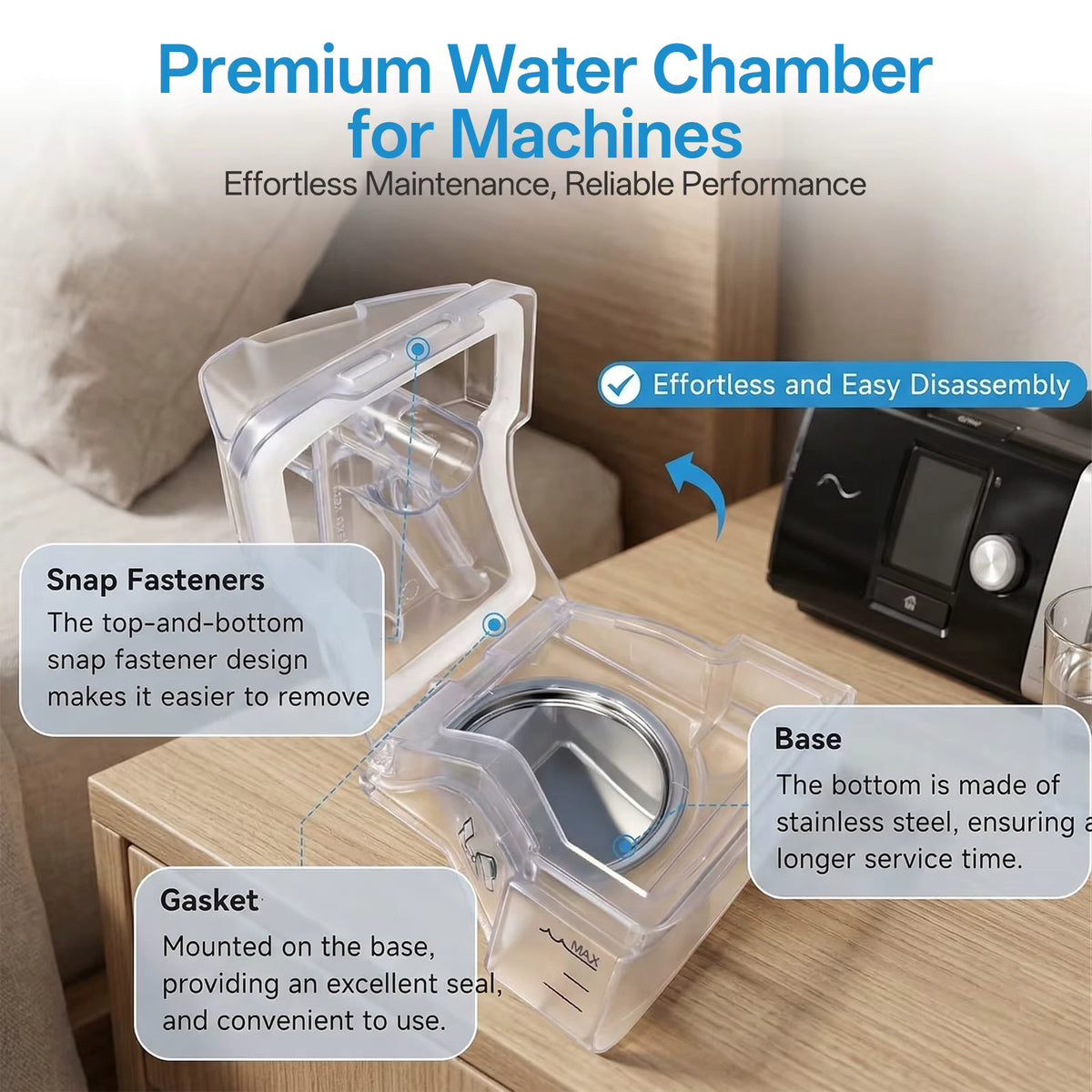 S10 Series Water Chamber Replacement for AirSense 10 AirCurve 10, Humidifier Tank, Filter Cotton Option Available Separately Airsense 10 Av8Store