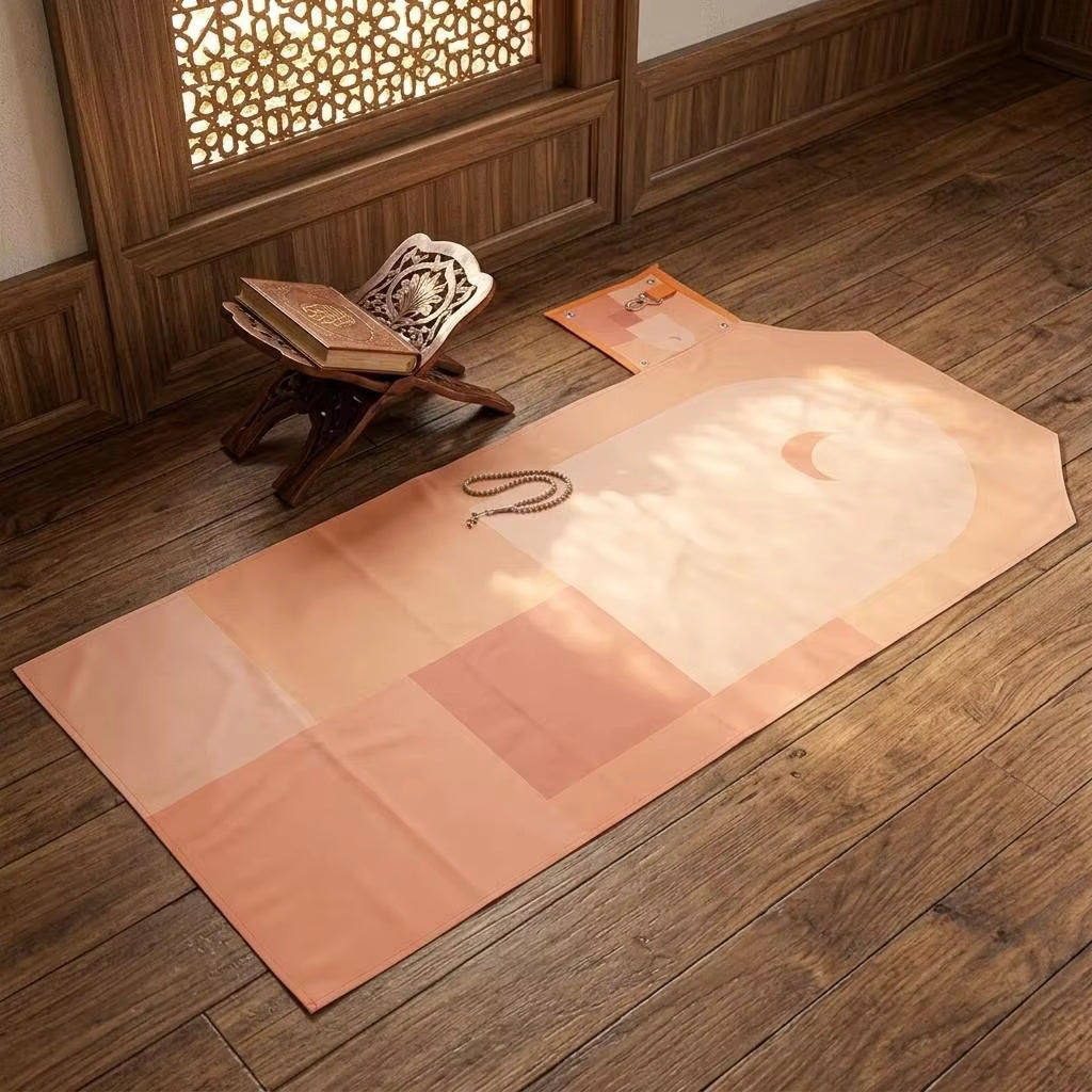 Islamic Foldable Prayer Mat with Keychain – Waterproof Travel Prayer Rug | 97×45cm | Gift for Men & Women