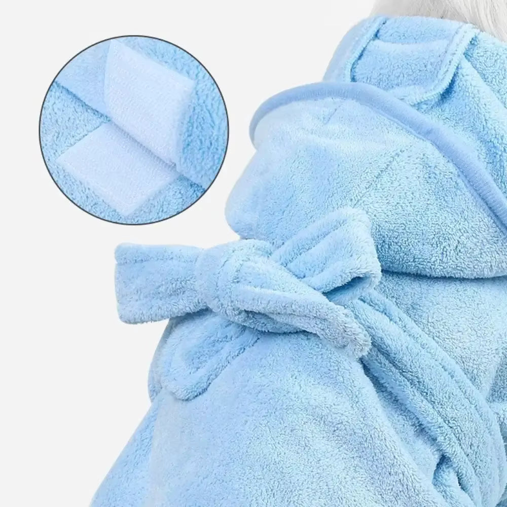 Super Absorbent Hooded Pet Bathrobe & Quick-Dry Towel | Dogs & Cats AEX Av8Store