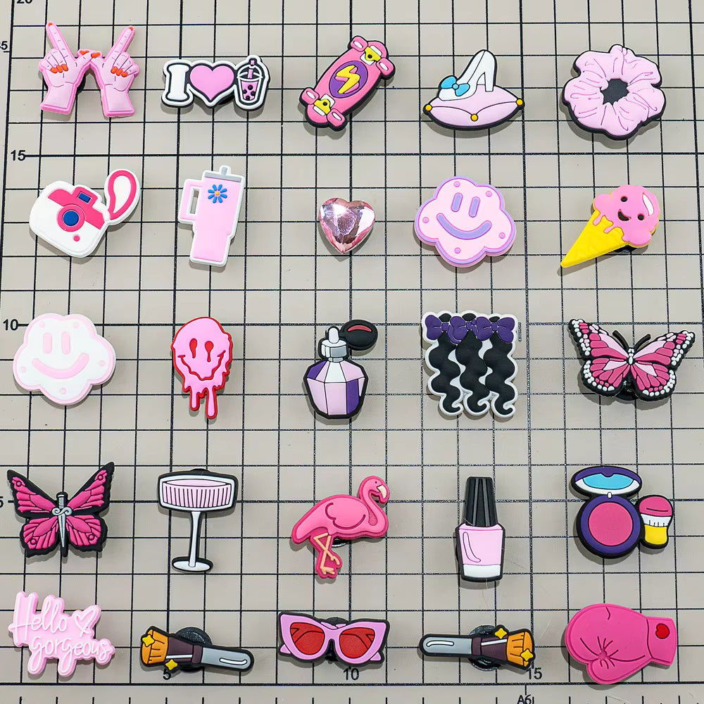 Shoe Charms for Crocs - 100pc Pink Set for Girls AU