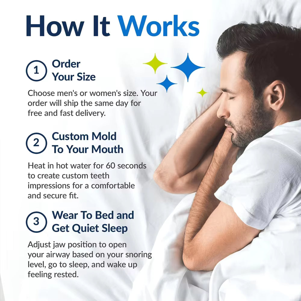 2-in-1 Anti-Snoring Mouthpiece & Bruxism Teeth Guard | Boil & Bite Custom Fit | 2 Pack
