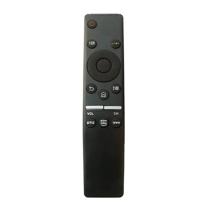 Black remote control on a white background