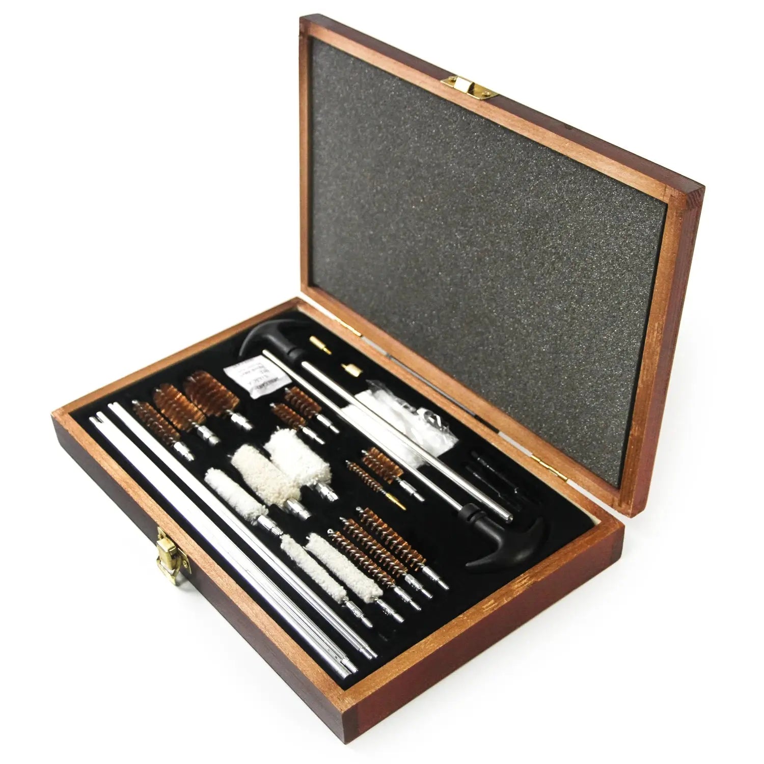 Universal Gun Cleaning Kit Rifle Pistol Shotgun Brush Set in Wooden Storage Box AEX