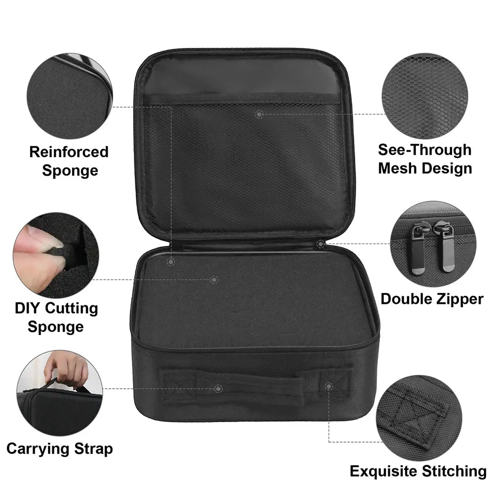 Hard Pistol Case Waterproof Handgun Storage Box Carry Bag with DIY Pre‑Cut Foam AEX