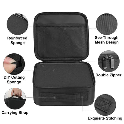 Hard Pistol Case Waterproof Handgun Storage Box Carry Bag with DIY Pre‑Cut Foam AEX