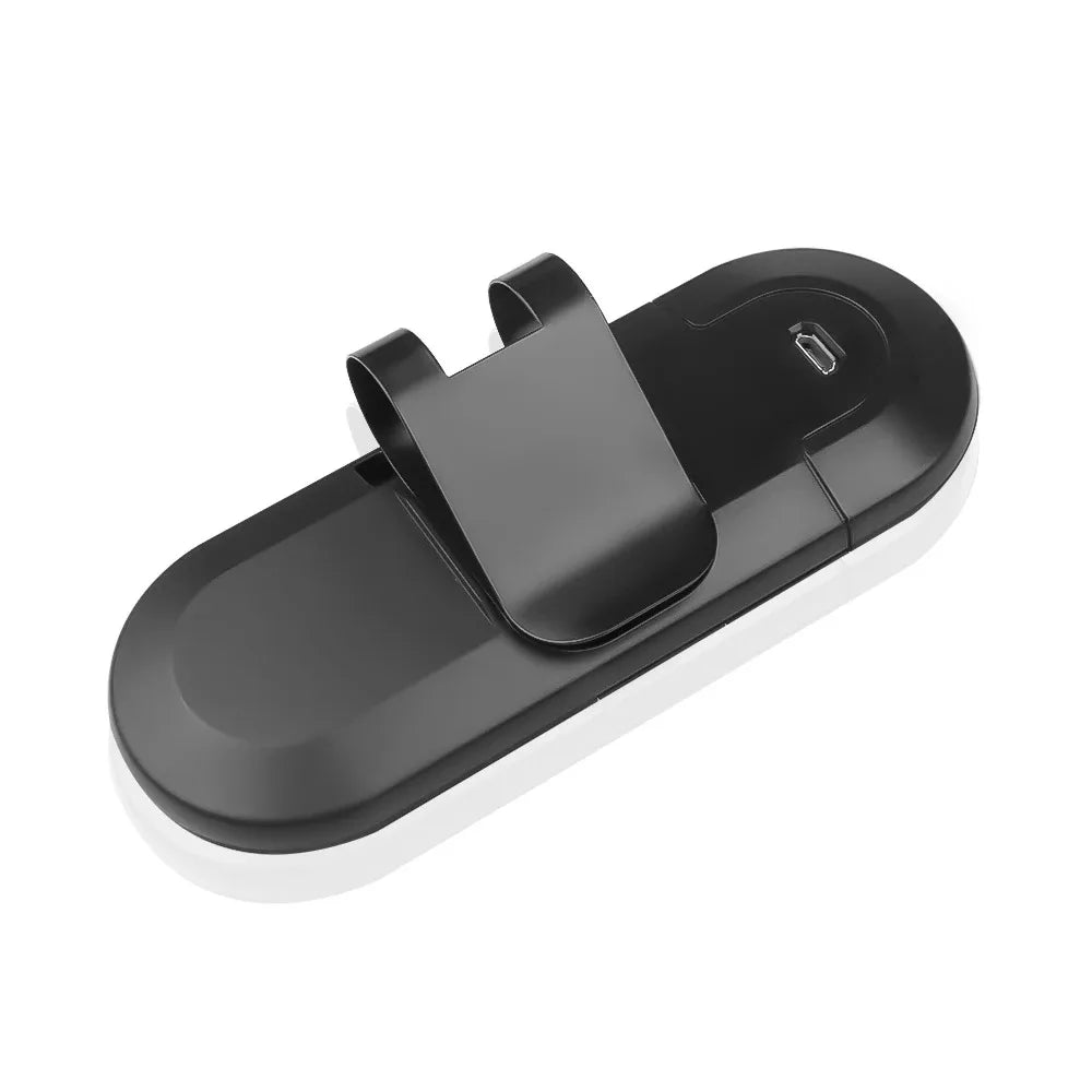 Bluetooth car kit package contents – sun visor clip speakerphone, Micro-USB charging cable and user manual

