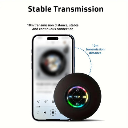 Portable Bluetooth Shower Speaker – IPX4 Waterproof, LED Light, Suction Cup | Wireless Outdoor Speaker
