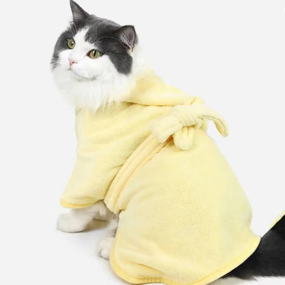 Super Absorbent Hooded Pet Bathrobe & Quick-Dry Towel | Dogs & Cats AEX Av8Store