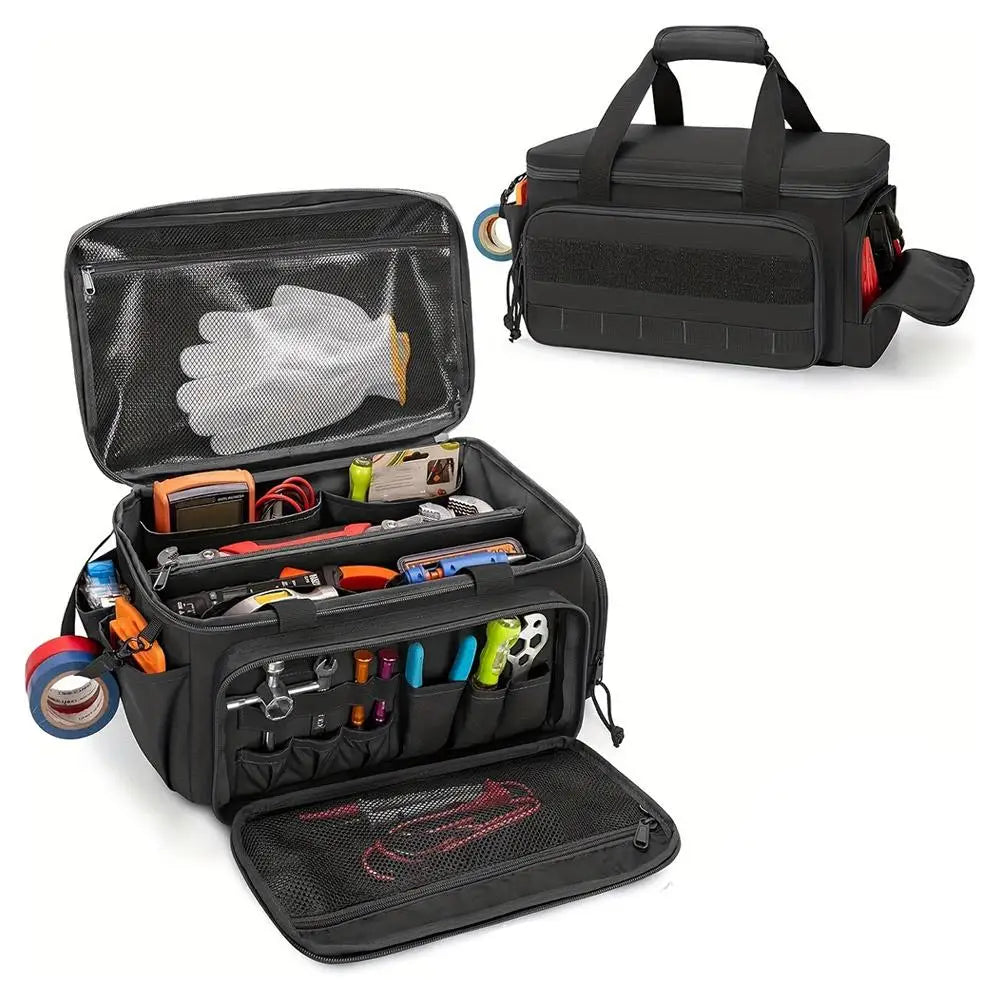 Heavy-Duty Tool Bag 38x22x19cm – Water-Resistant Oxford, Padded Base, Multi-Compartment for Tradies & DIY | Av8store.com.au AEX Av8Store