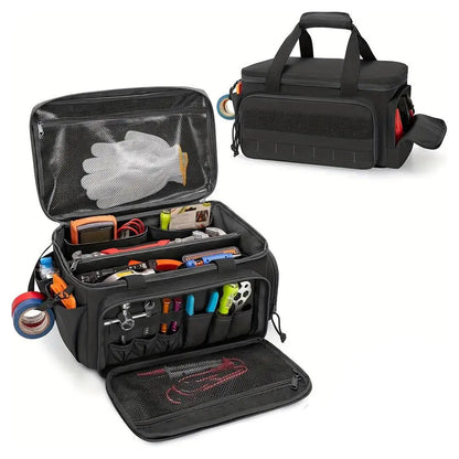 Heavy-Duty Tool Bag 38x22x19cm – Water-Resistant Oxford, Padded Base, Multi-Compartment for Tradies & DIY | Av8store.com.au AEX Av8Store