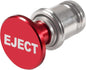 Red Eject push button 12V cigarette lighter replacement, anodised aluminium