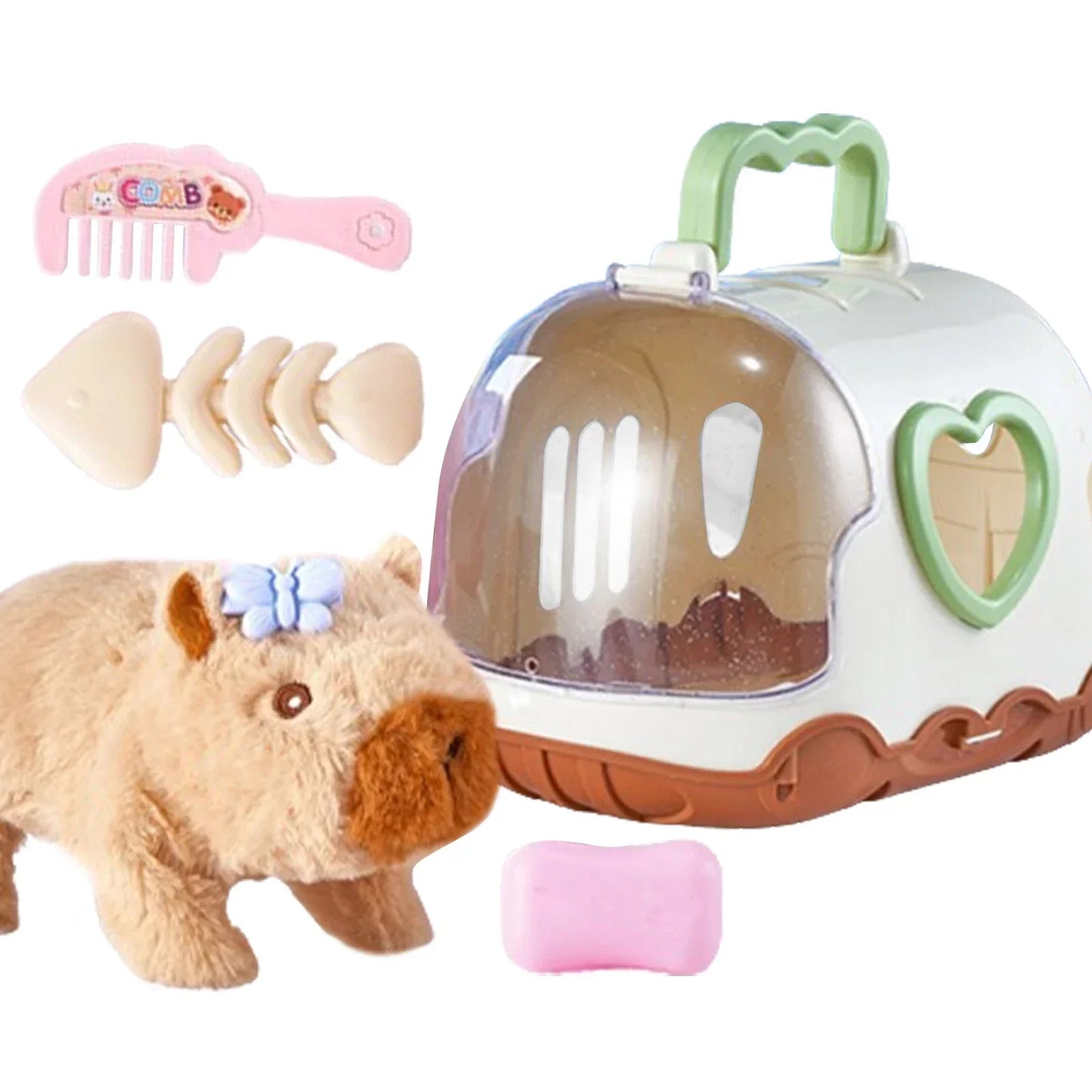 Electric Capybara Walking Plush Toy with Sound | Interactive Kids Gift | Pink & Brown | Av8Store Australia AEX Av8Store
