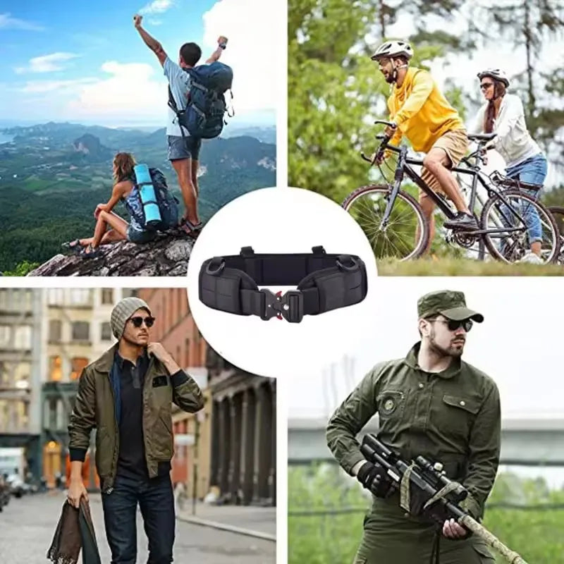 Tactical belt quick release buckle detail