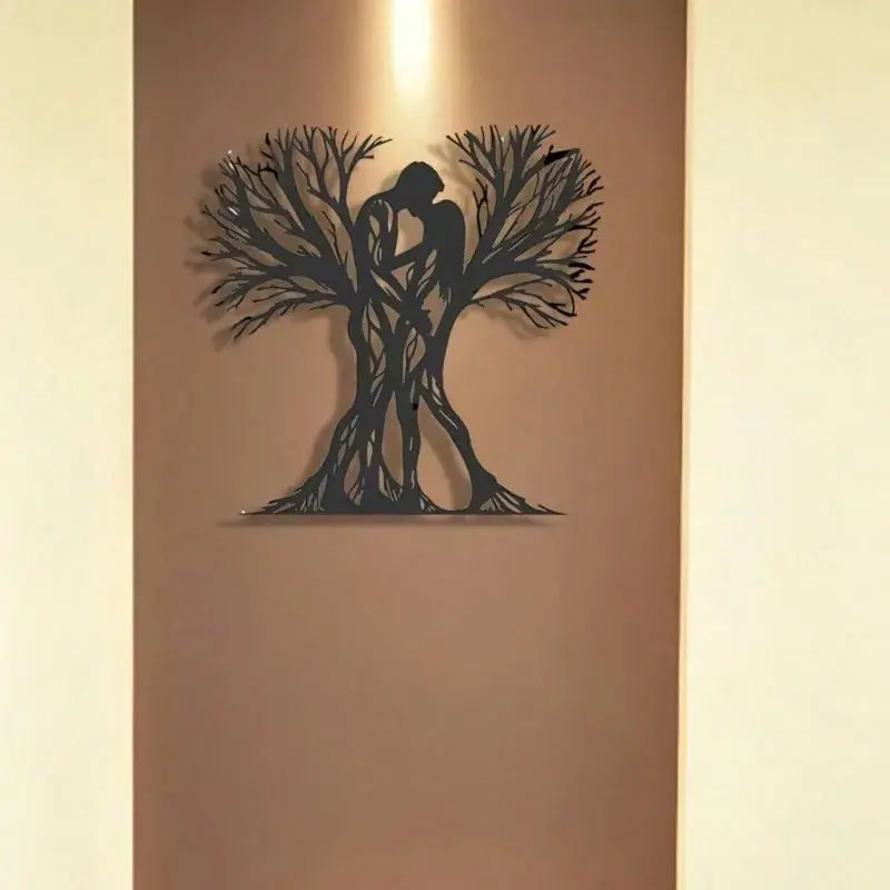 1PC Couple Tree Metal Wall Sculpture | Romantic Flower Design Living Room Decor AEX
